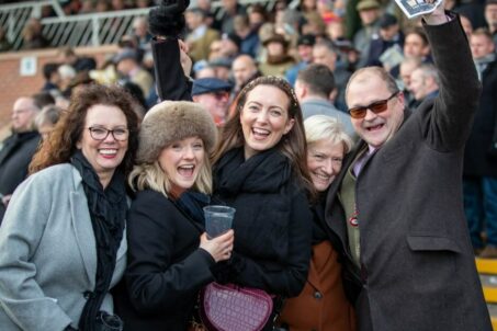 Full Membership Group Cheering at Newbury Racecourse