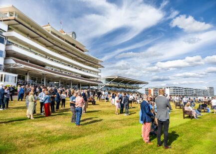 Premier Enclosure at Newbury Racecourse Lawn in front Berkshire Stand