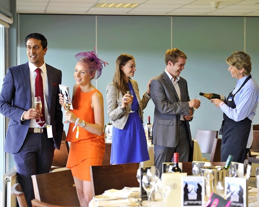 Private Suites at Newbury Racecourse Racegoers Enjoying Champagne Reception