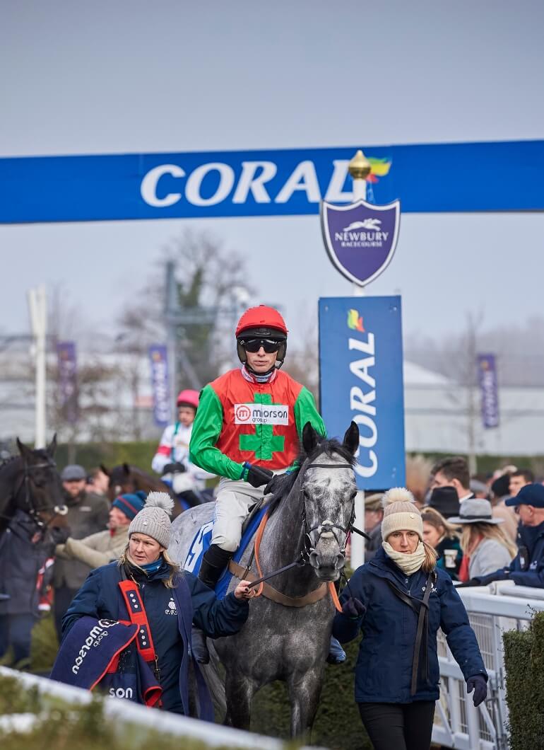 Coral Gold Cup Weekend Horse heading out to race