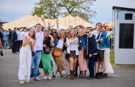 Group of Racegoers at Newbury Racecourse