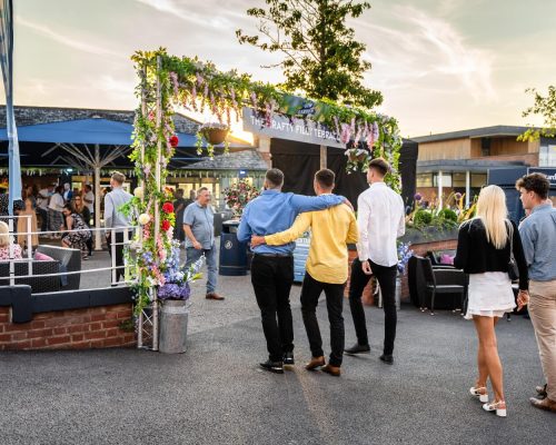 Premier Enclosure at Newbury Racecourse Crafty Filly Terrace